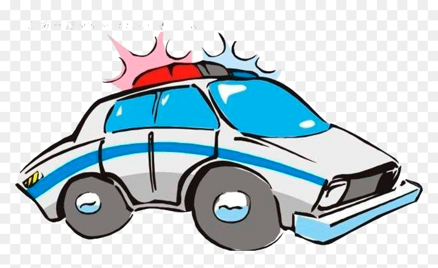 Police Car Cartoon - Car Light Cartoon, HD Png Download - police lights png