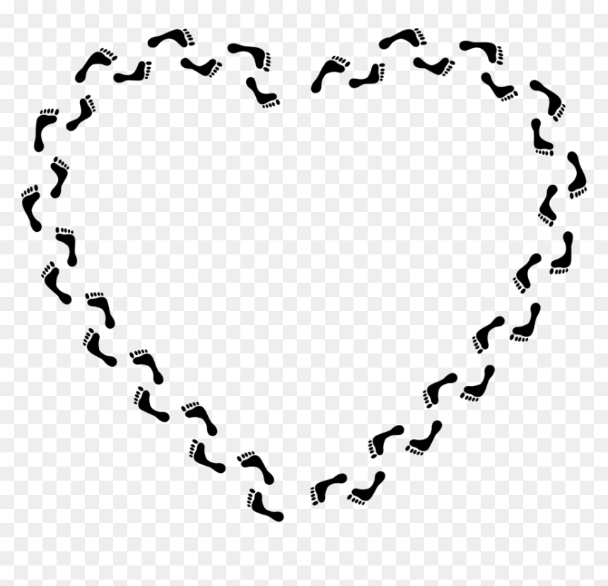 Heart,silhouette,foot - Clip Art, HD Png Download - heart silhouette png