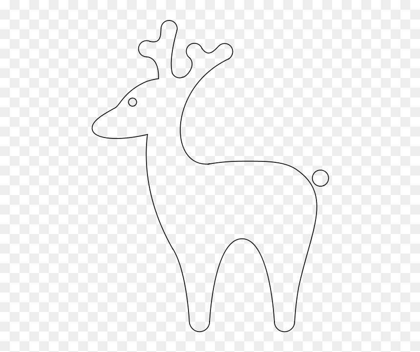 Reindeer Silhouette - Line Art, HD Png Download - deer silhouette png