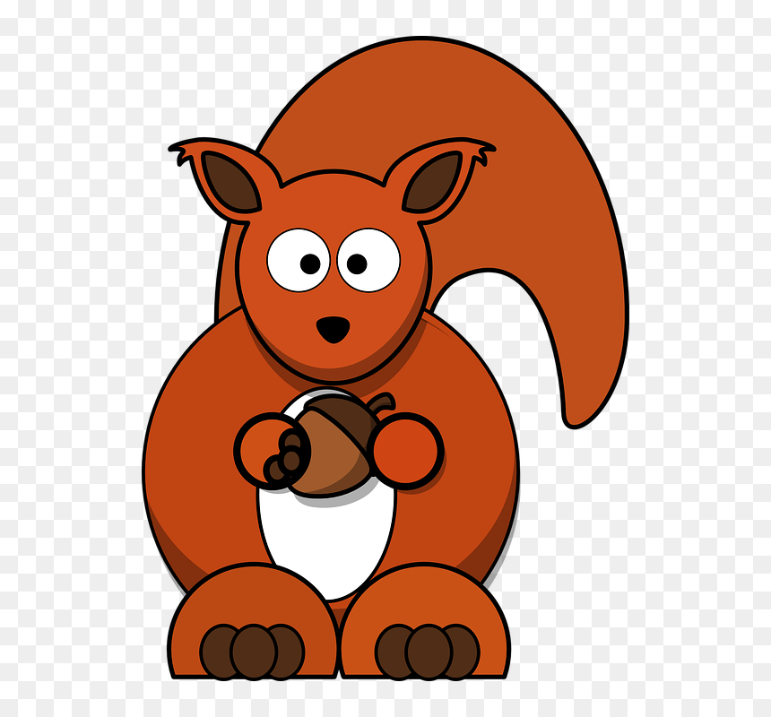 Red Squirrel Clipart, HD Png Download - acorn png