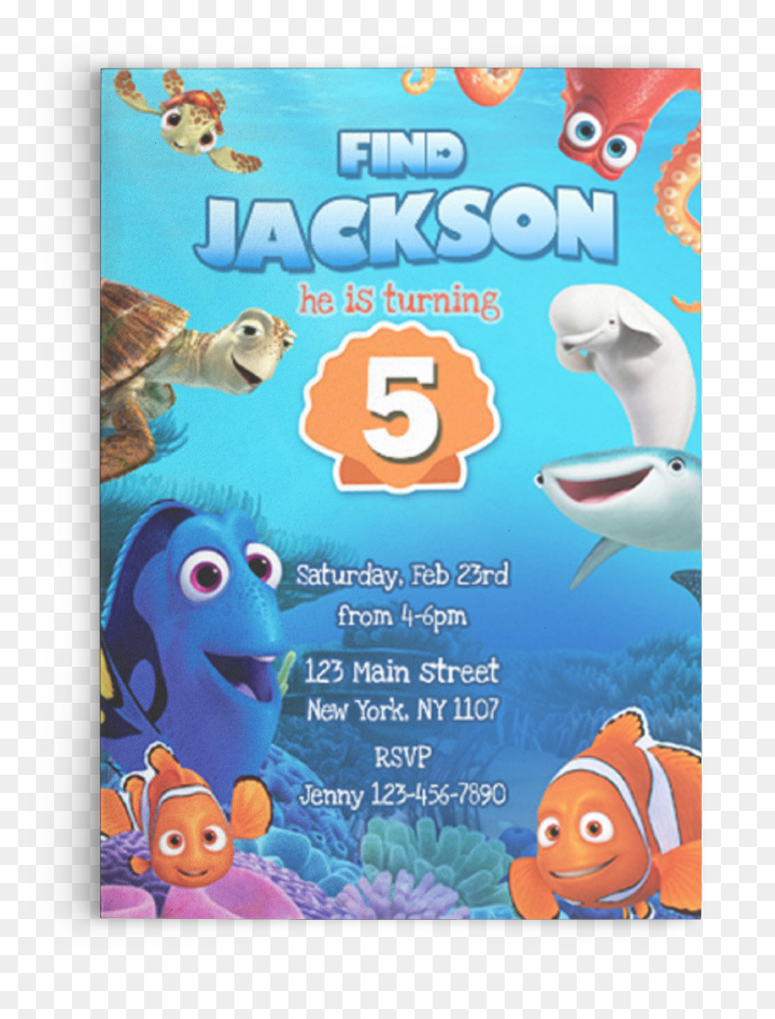 Finding Dory Invitation With Free Thank You Card, Finding - Portable Network Graphics, HD Png Download - dory png