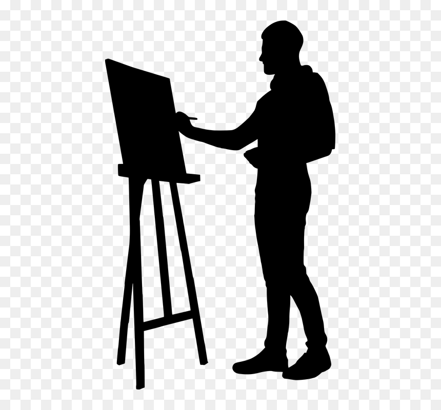 Artist Drawing Png - Painter Silhouette, Transparent Png - artist png