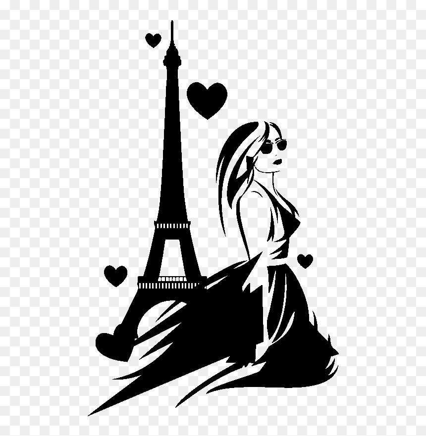 Sticker Paris Et L Amoureuse Ambiance Sticker Kc7289 - Clip Art, HD Png Download - paris png