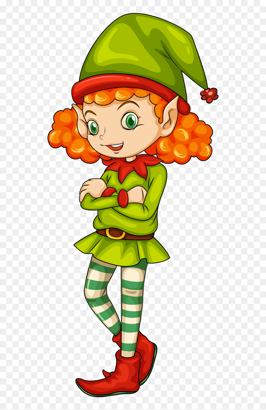 Illustration Of A Female Elf On A White Background - Elf Girl Clipart, HD Png Download - elf png