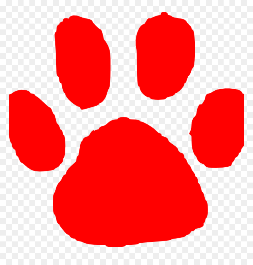 Red Paw Print Red Paw Print Clip Art At Clker Vector - Amrumer Dünen, HD Png Download - paw prints png