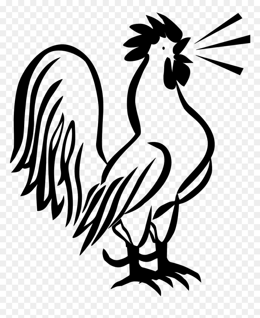 Clip Art Black And White Rooster, HD Png Download - rooster png