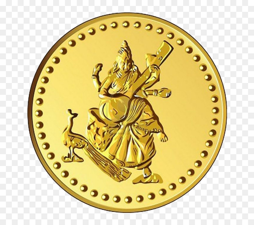 Gold Coin Png Clipart - Lakshmi Gold Coin Png, Transparent Png - coins png