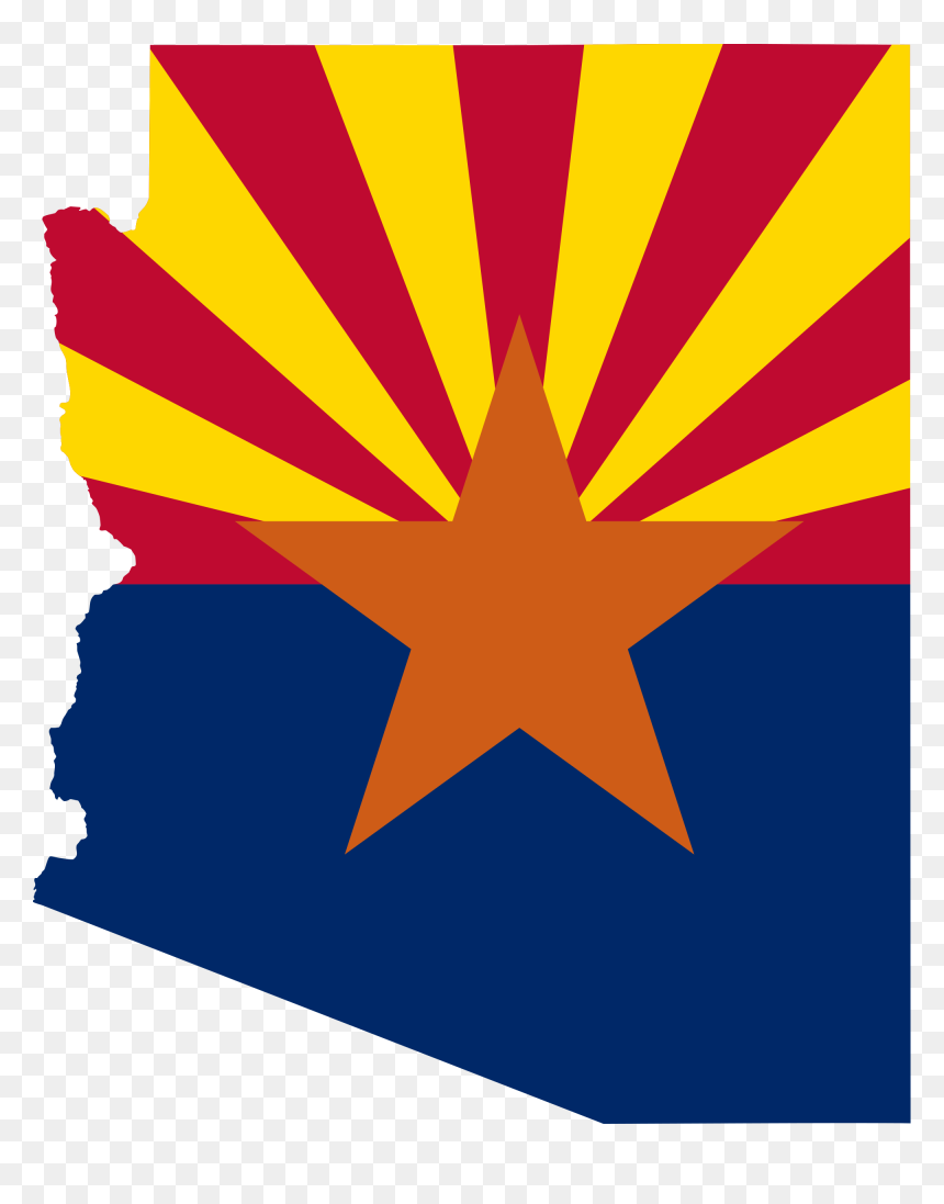 File Flag Map Of - Arizona Flag Map, HD Png Download - arizona tea png