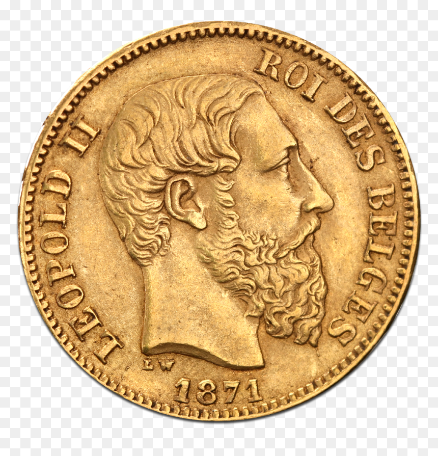 20 Belgian Franc Leopold Ii Gold Coin - Birth Of The United States Navy Coin, HD Png Download - gold coins png