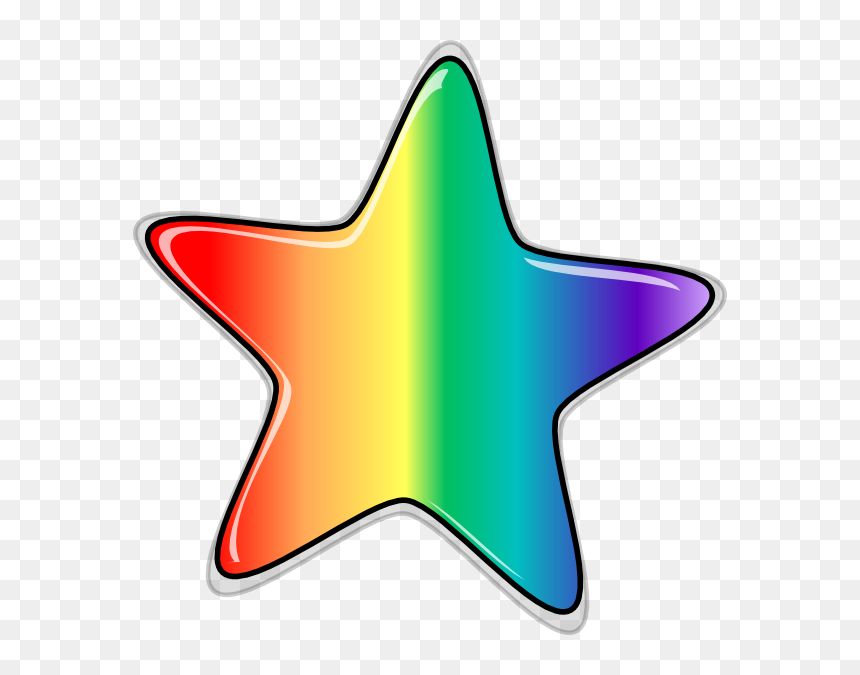 Rainbow Star No Background, HD Png Download - rainbow png transparent background