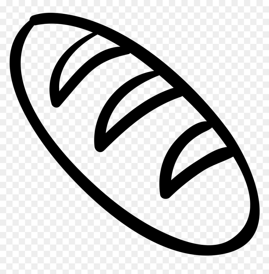 Bread Baguette Outline - Bread Clipart Black And White, HD Png Download - baguette png