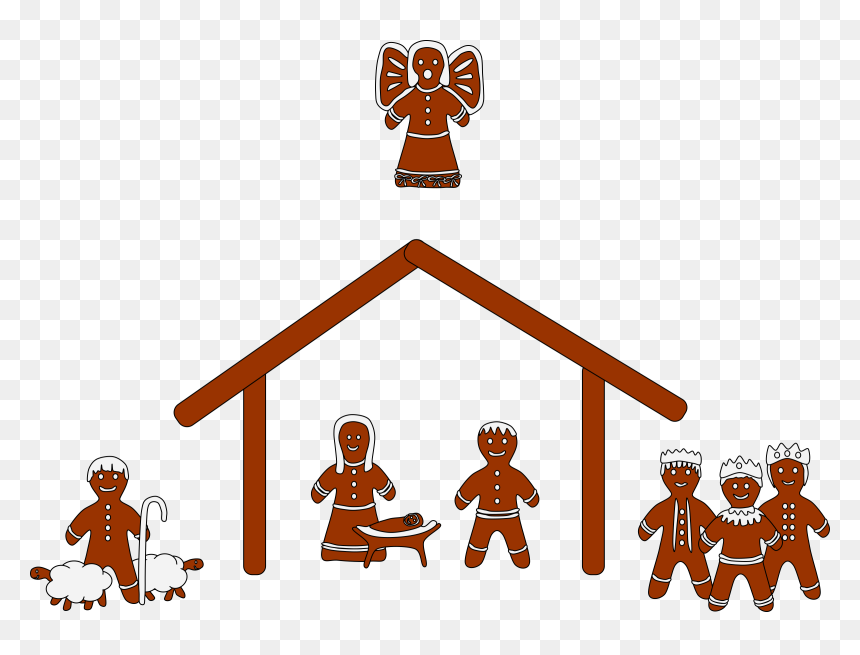 Gingerbread Nativity Clip Arts, HD Png Download - nativity silhouette png