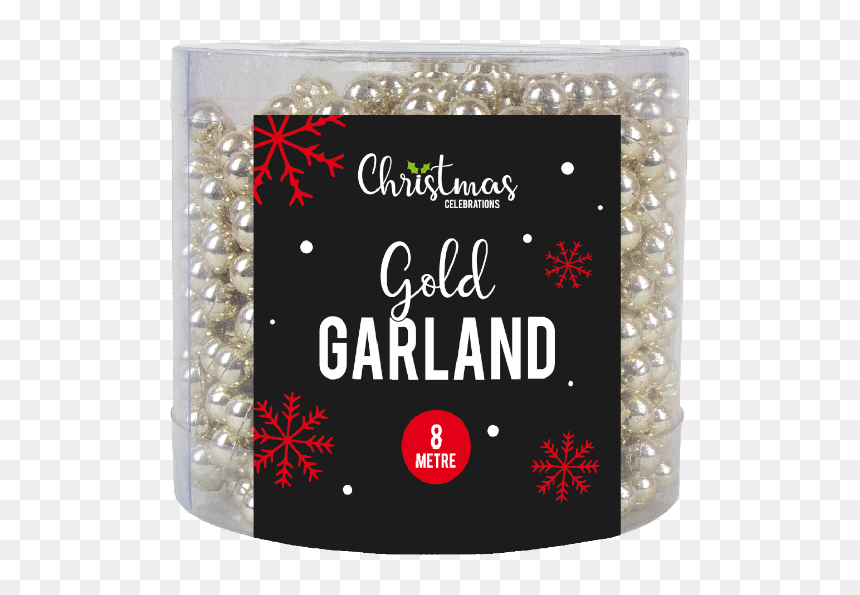Gold Bead Christmas Garland 8m, HD Png Download - christmas garland png