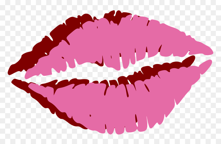Red Lips Watercolor Painting, HD Png Download - lipstick kiss png