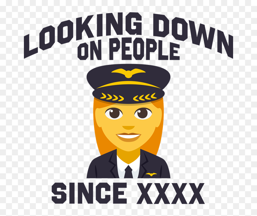 Pilot Looking Down On People Person Flask Necklace - Cartoon, HD Png Download - people looking png