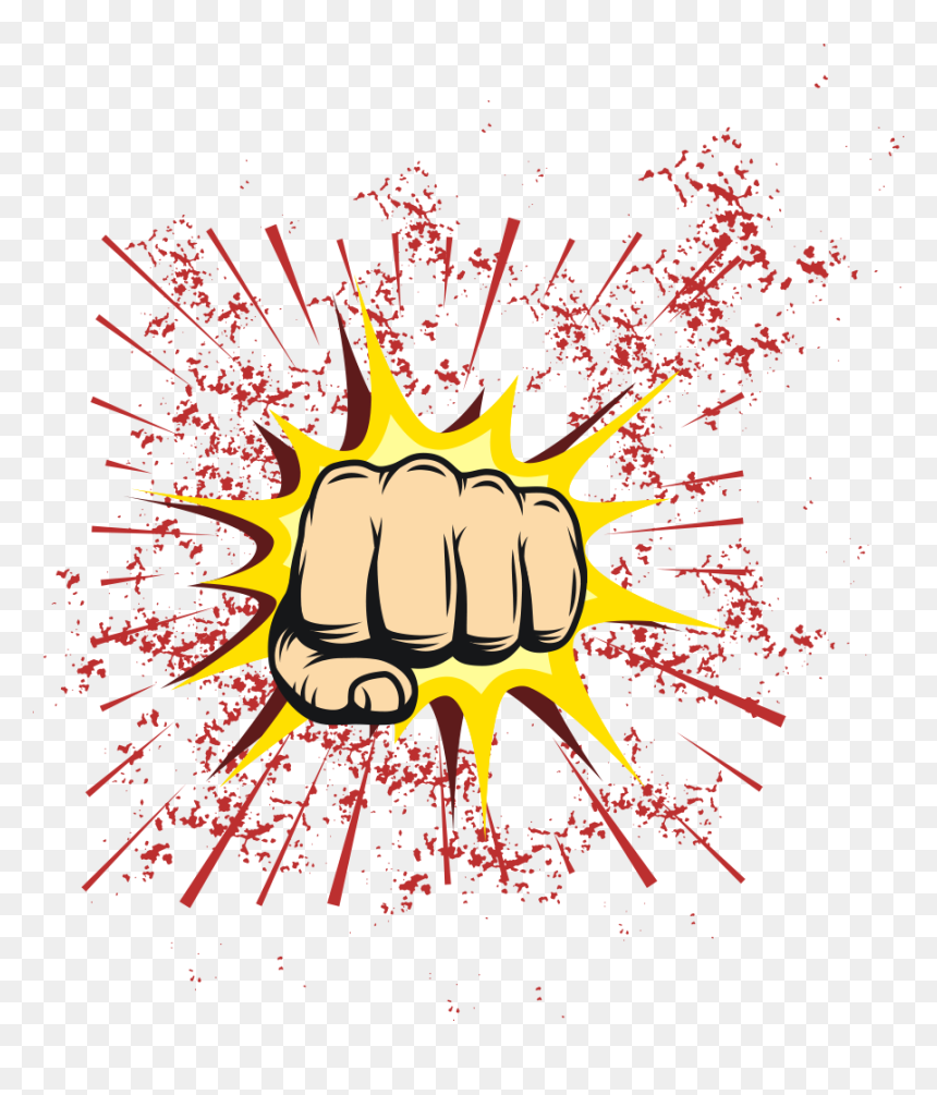 Banner Library Cartoon Illustration Fists And Explosions - Fist Comic Png, Transparent Png - explosions png