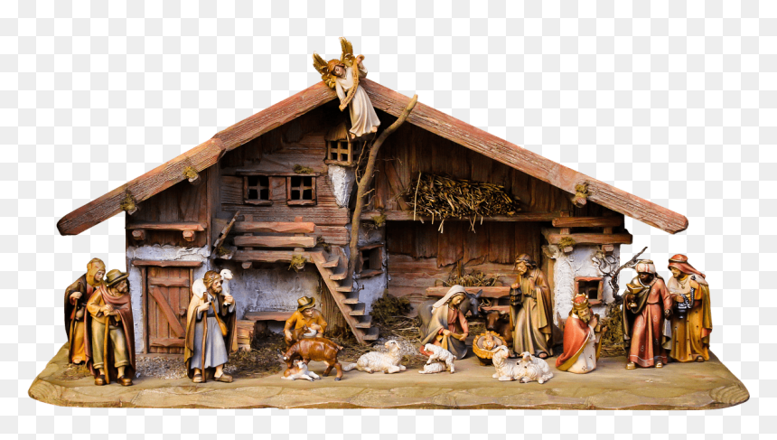Christmas Nativity Scene Angel On Roof Clip Arts - Transparent Nativity Scene Png, Png Download - nativity silhouette png