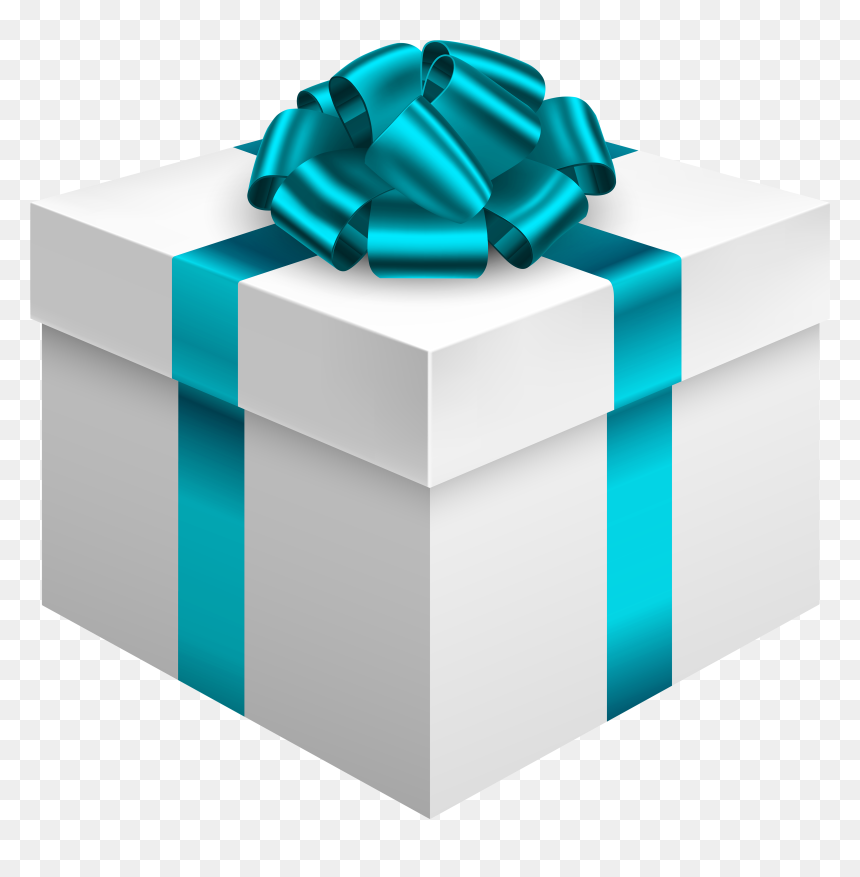 White Gift Box With Blue Bow Png Clipart - Gift Box Clipart Png, Transparent Png - red bow png