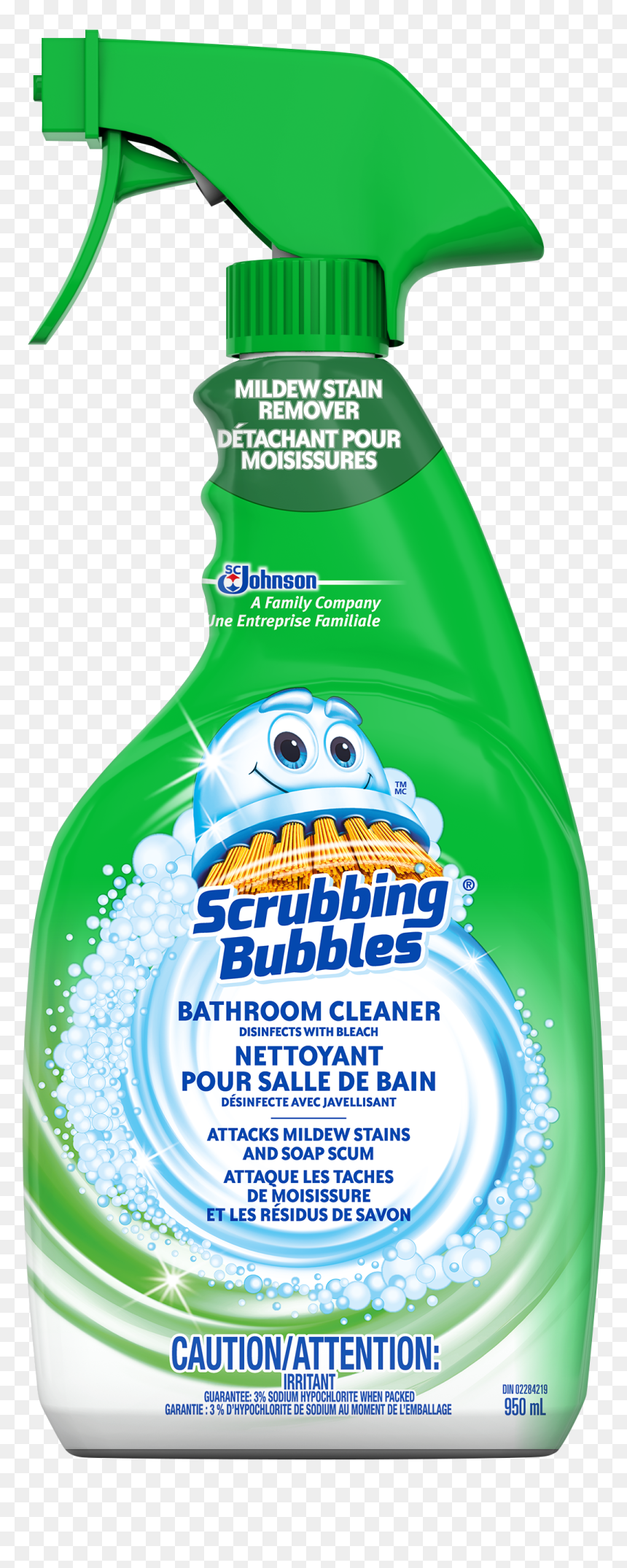 Scrubbing Bubbles® Bathroom Cleaner Mildew Stain Remover, HD Png Download - bleach bottle png