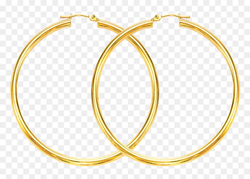 14kt Gold Hoop Earrings Photo, HD Png Download - jewelry png