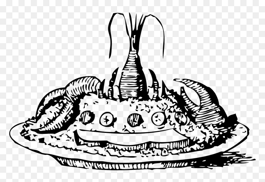Seafood Platter Black And White, HD Png Download - claw png