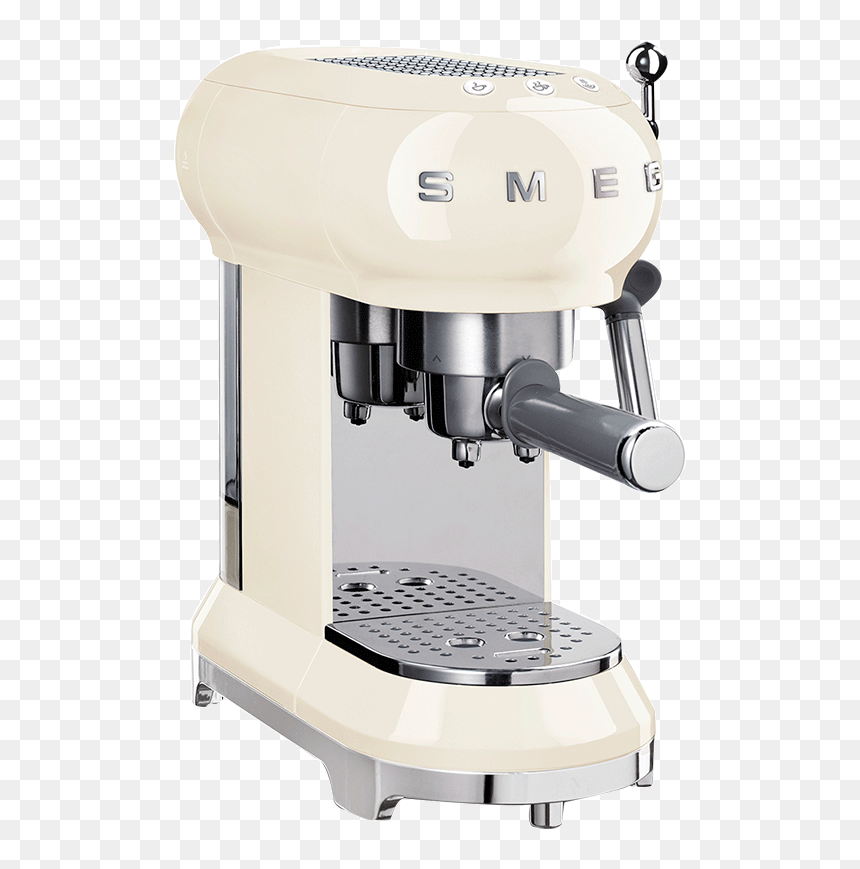 Smeg Imports Light Luxury Coffee Machine Semi-automatic - White Smeg Coffee Machine, HD Png Download - coffee steam png