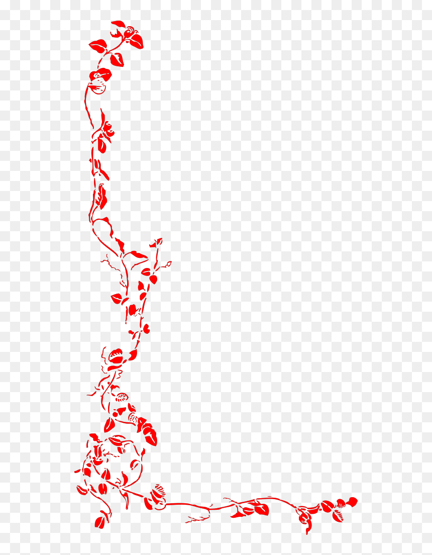 Floral Black And White Border, HD Png Download - jungle vines png