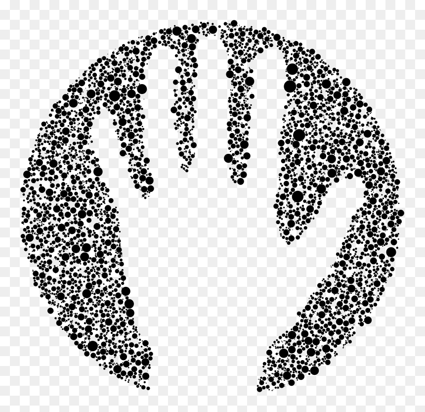 Negative Space Handprint Circles - Hand Print Clipart Circle Png, Transparent Png - hand print png