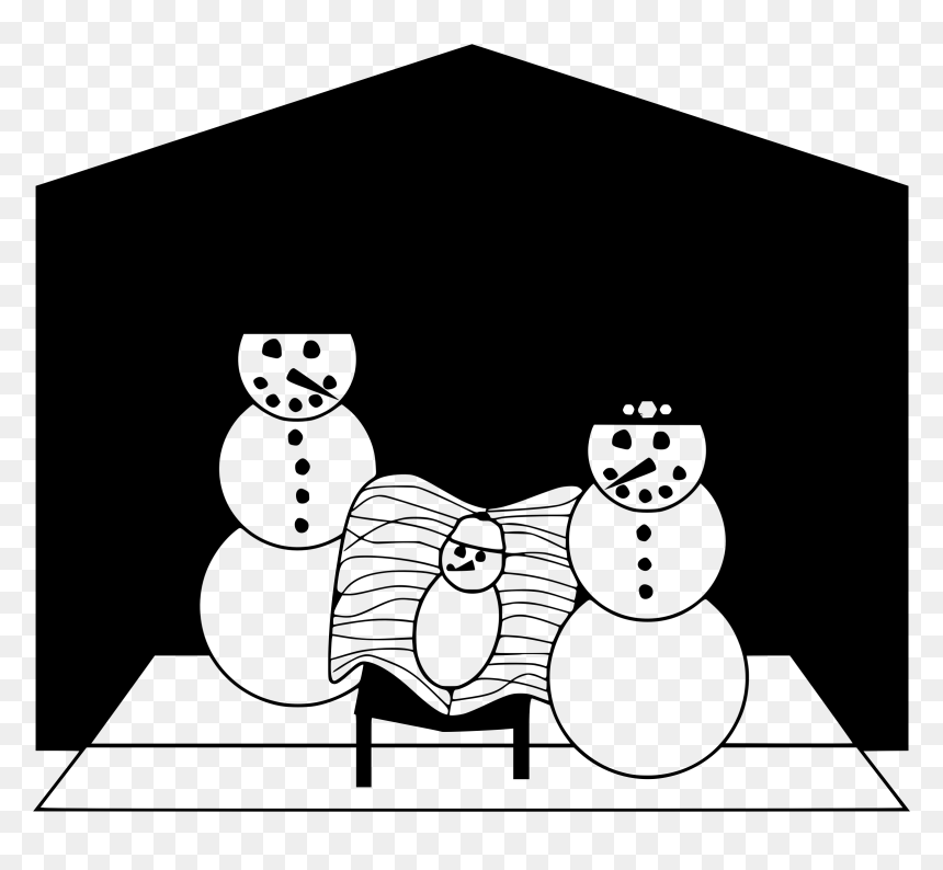A Snowman Nativity Clip Arts - Christmas Day, HD Png Download - nativity silhouette png