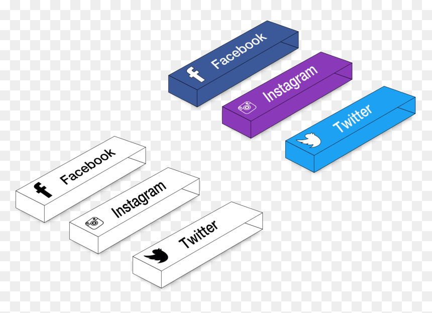 3d Social Buttons - Flash Memory, HD Png Download - buttons png