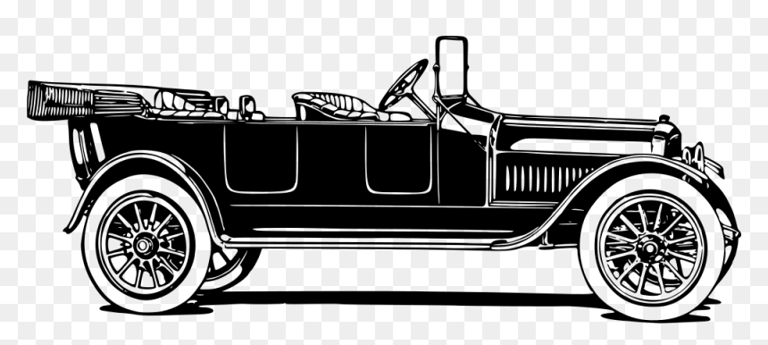 Onlinelabels Clip Art - Vintage Png Black White Transparent Background, Png Download - classic car png