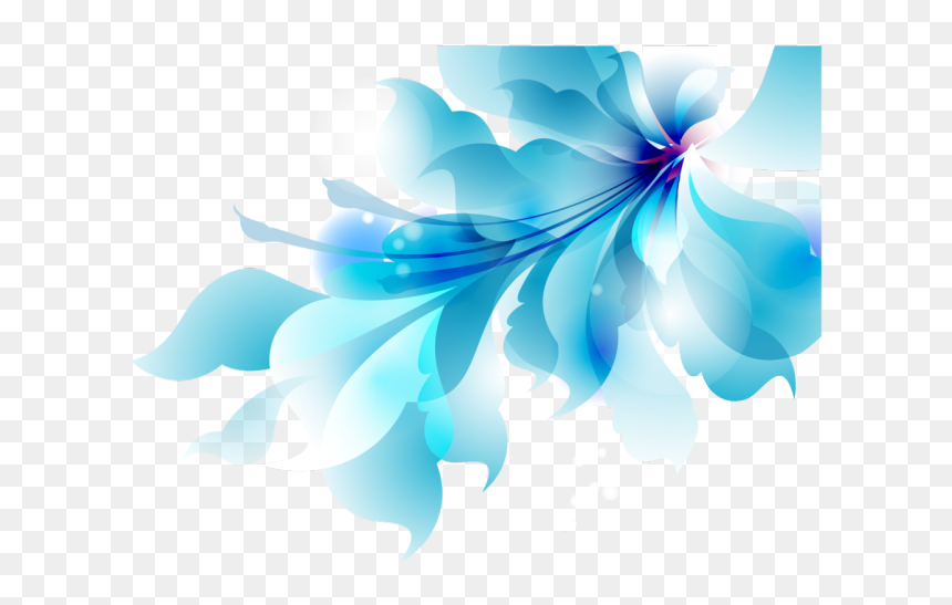 Flowers Blue Vector Png, Transparent Png - flower vector png