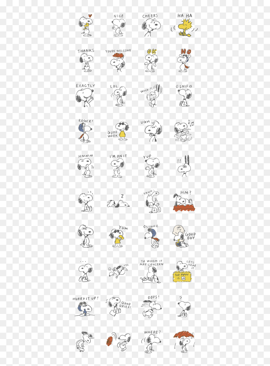 Snoopy Rough Sketches Line Sticker Gif & Png Pack - 史 努 比 生日, Transparent Png - snoopy png