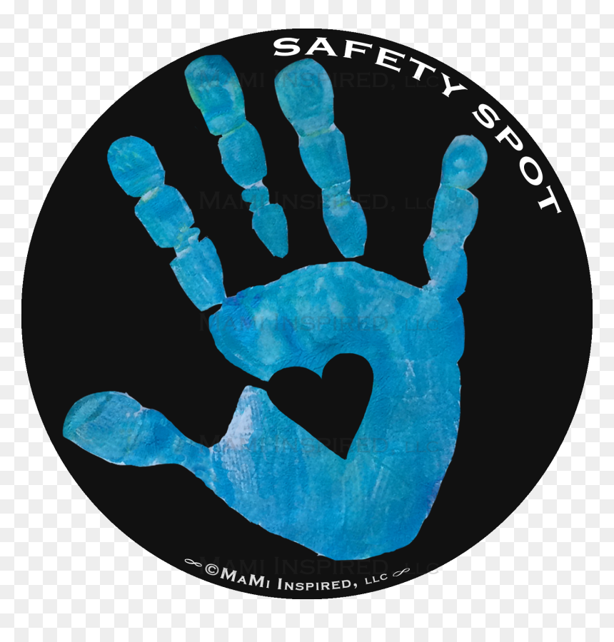 Safety Spot Black Kids Hand Car Magnet Handprint Parking - Safety Kids Backgrounds For Kids, HD Png Download - handprint png