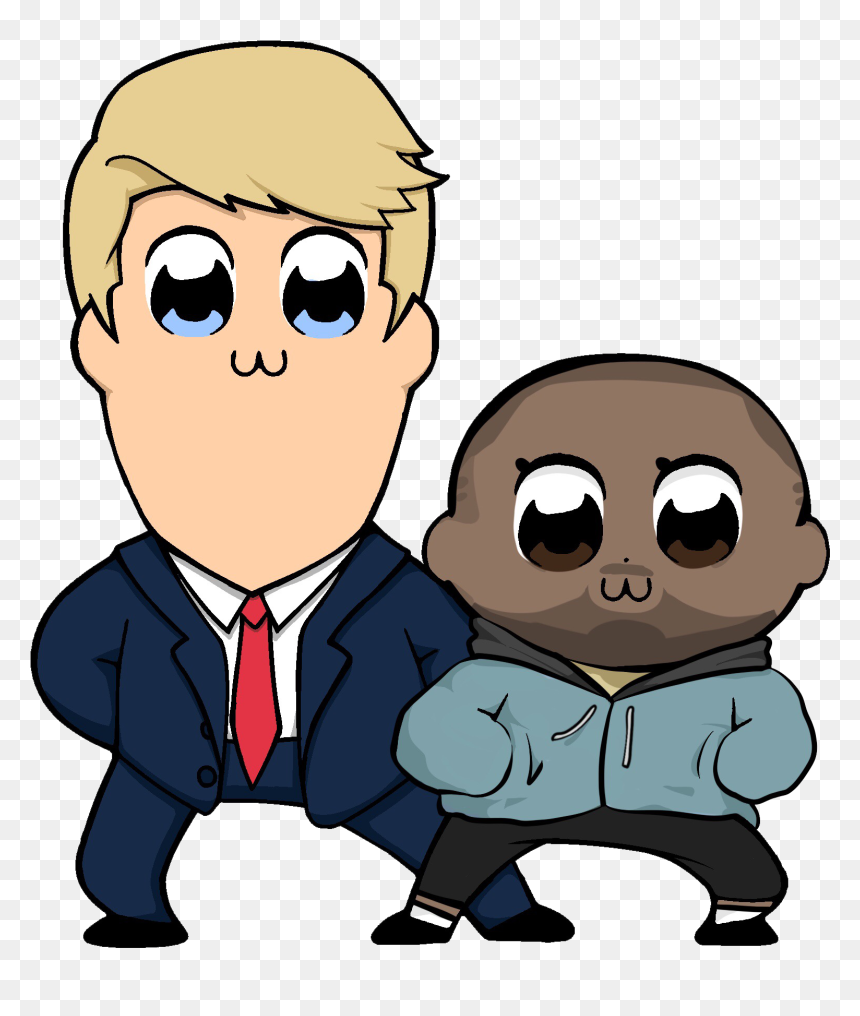 Image Of Trump And Kanye Pop Team Epic - Cartoon, HD Png Download - kanye png