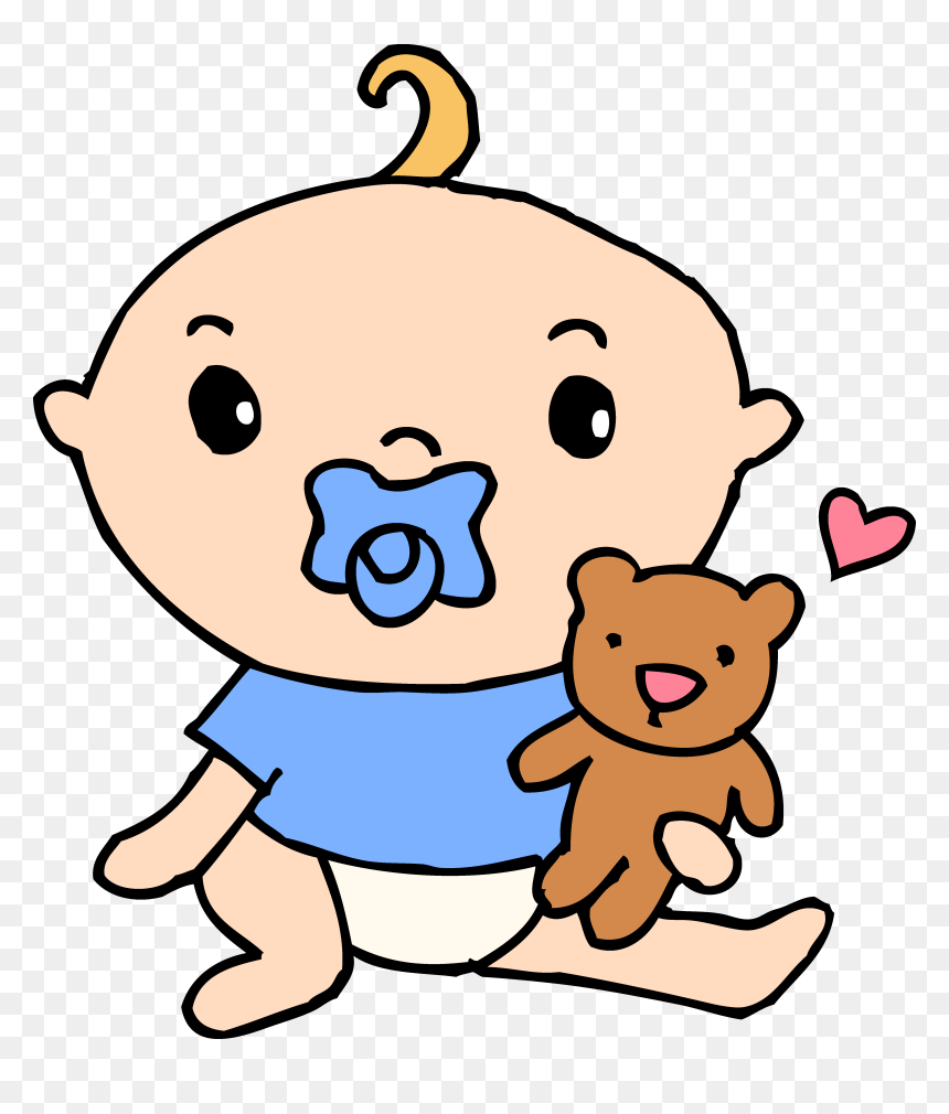 Free Clipart Images Baby Boy Banner Transparent Free - Baby With Pacifier Clipart, HD Png Download - boy png