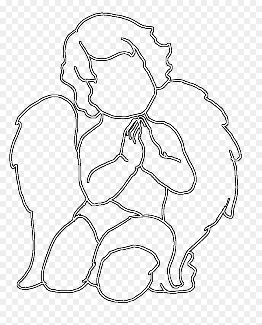 Cute Angel Praying, Angel Silhouette Cute Praying, HD Png Download - praying png