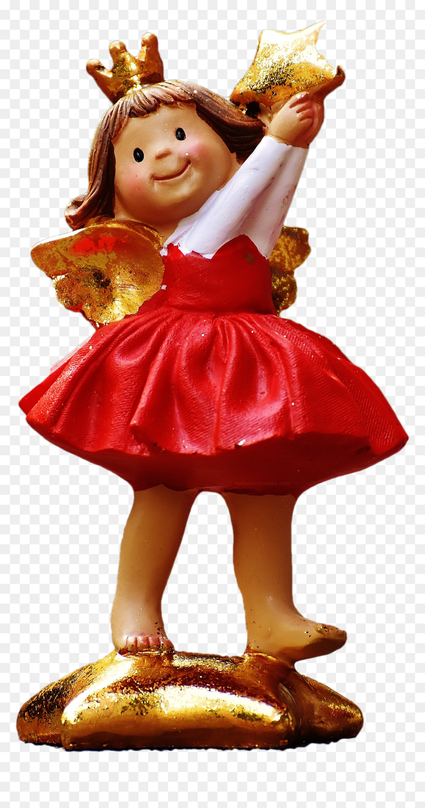 Free Angel Girl With Golden Star Christmas Png Image - Angel, Transparent Png - christmas png images