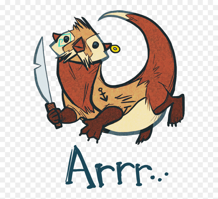 Pirate Otter , Png Download - Otter Art Png, Transparent Png - otter png