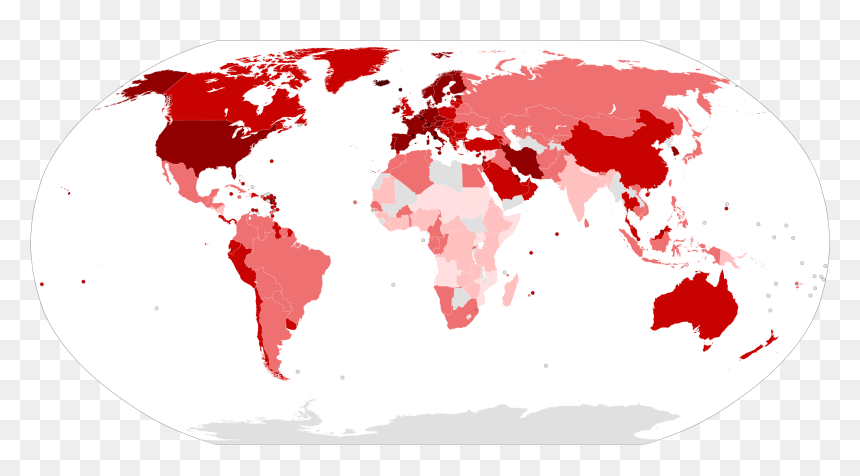 Cov#19 Outbreak World Map Per Capita - Covid 19 World Map, HD Png Download - praying png