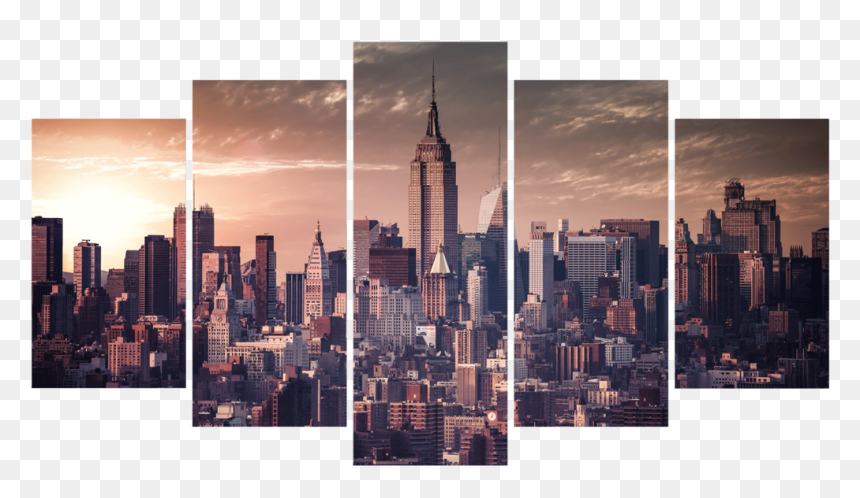 New York City Skyline 5 Piece Canvas, HD Png Download - nyc skyline png