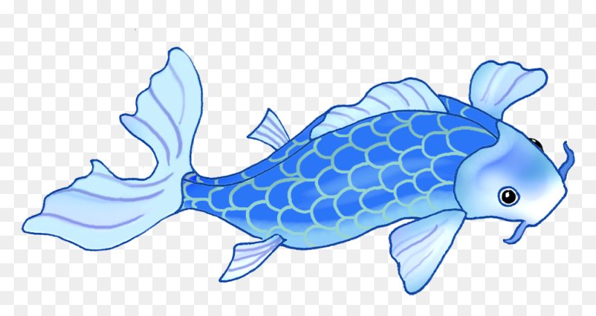 Very Blue Koi Fish Two - Koi, HD Png Download - koi fish png