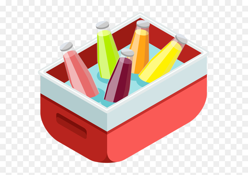 Red Cooler With Drinks - Clip Art, HD Png Download - drinks png