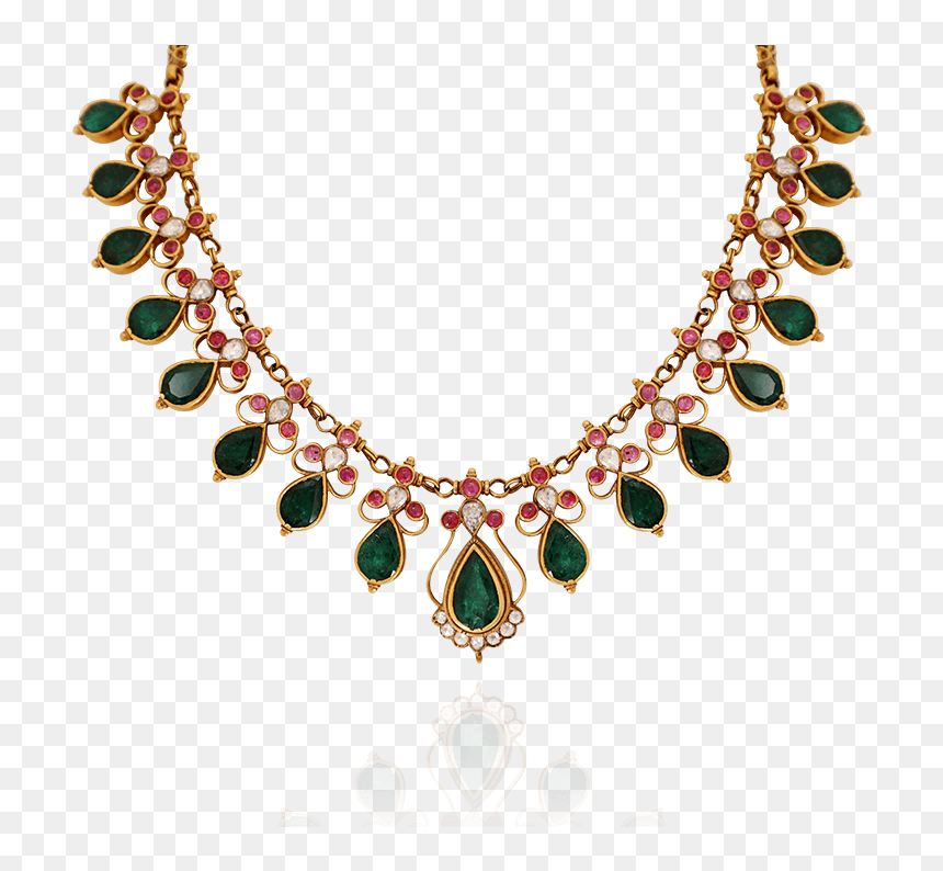 Ethnic Emerald Gold Necklace - Indian Hotspot San Ramon Menu, HD Png Download - gold chains png