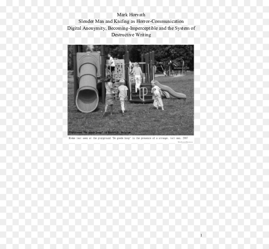 Being Safe At Playground, HD Png Download - slender man png