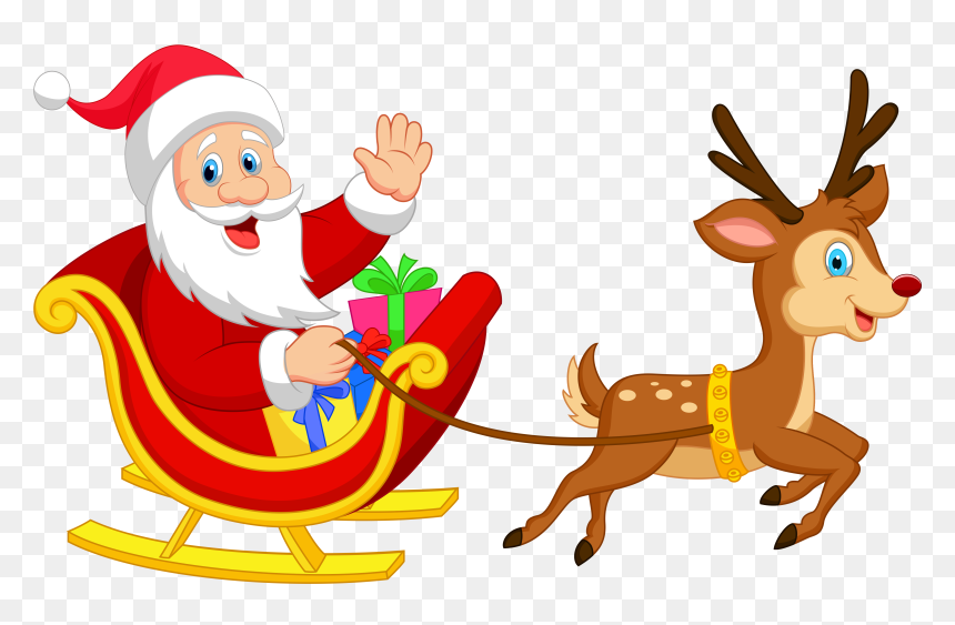 Transparent Santa With Rudolph Png Clipart - Rudolf Het Leuke Rendier, Png Download - rudolph png