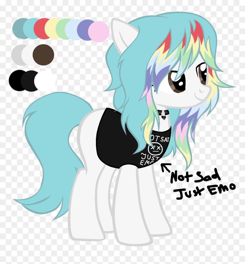 Snoopypastel, Choker, Clothes, Dyed Hair, Dyed Mane, - Cartoon, HD Png Download - emo hair png