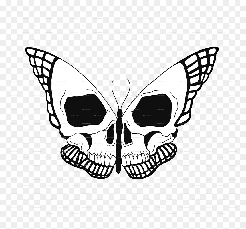 Transparent Skull Png , Png Download - Butterfly Skull, Png Download - transparent skull png