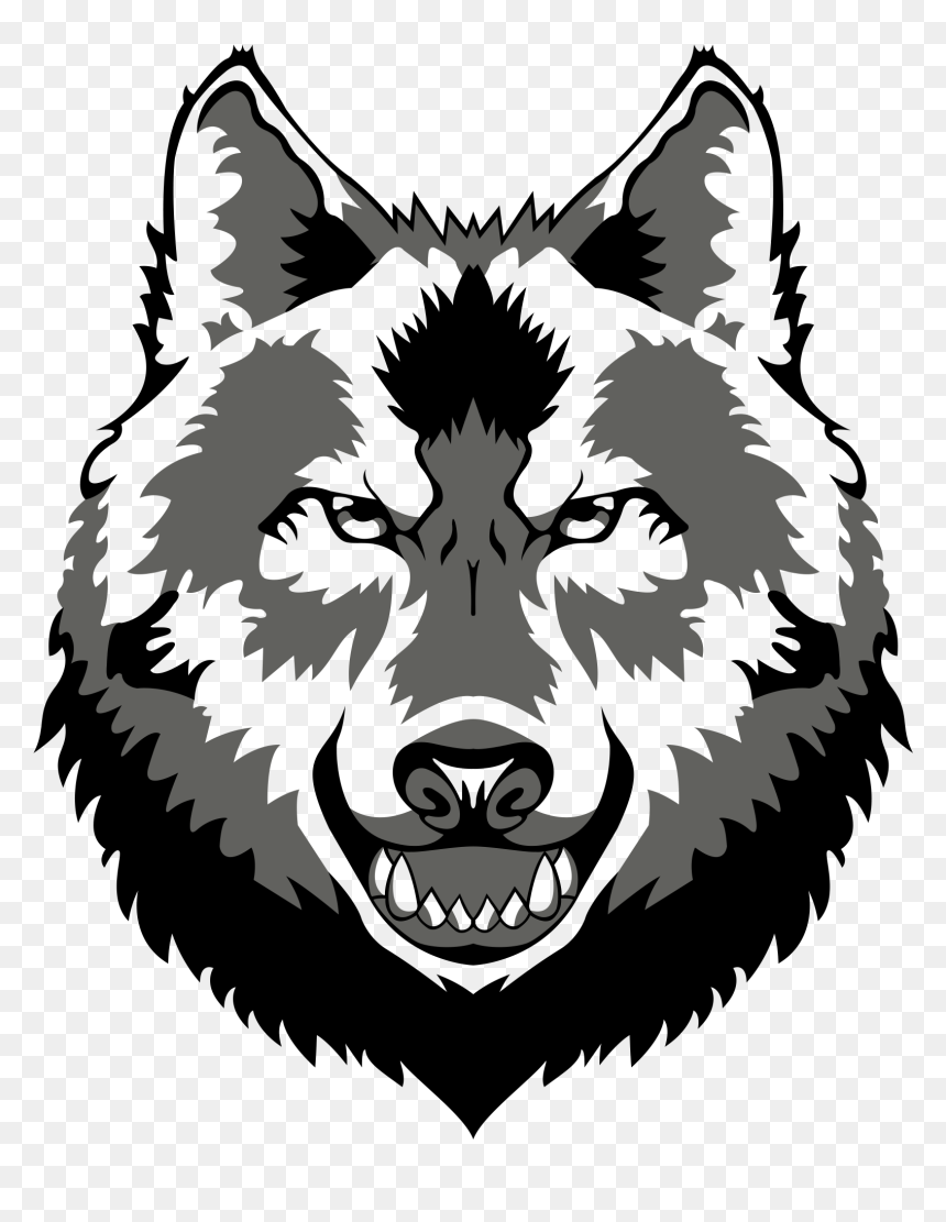 Black And White Wolf Drawing, HD Png Download - white wolf png