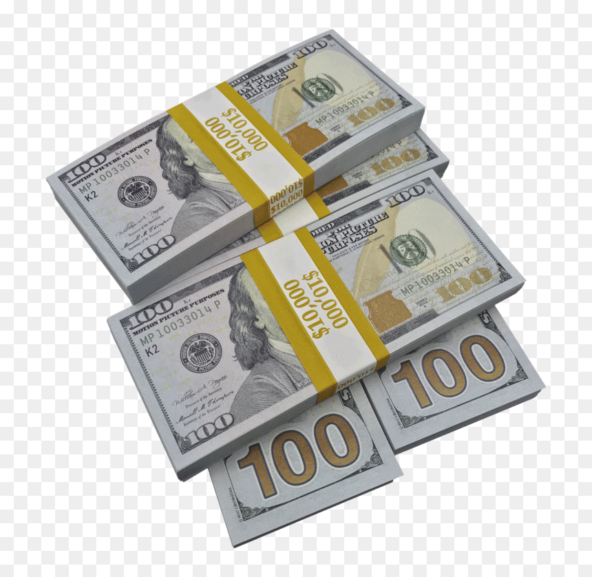 100 Us Dollar, HD Png Download - stacks of money png